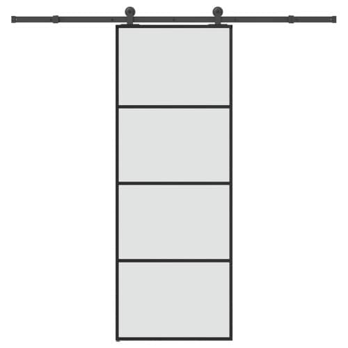 Skjutdörr med beslagset ESG glas och aluminium 76x205 cm