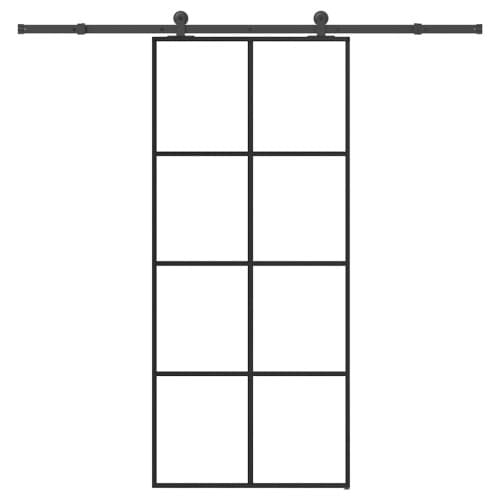 Skjutdörr med beslagset ESG glas och aluminium 90x205 cm