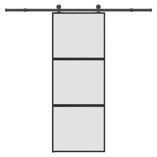 Skjutdörr med beslagset härdat glas och aluminium 76x205 cm