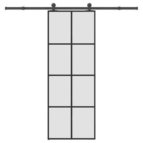 Skjutdörr med beslagset ESG glas och aluminium 76x205 cm