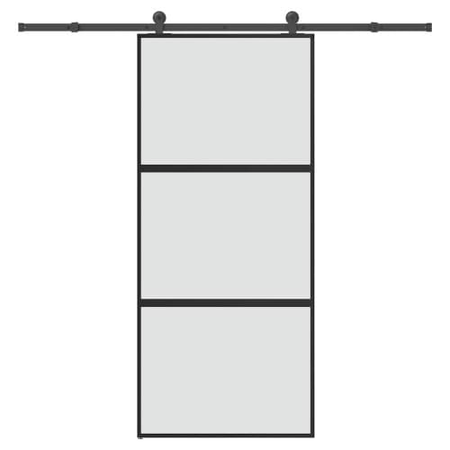 Skjutdörr med beslagset härdat glas och aluminium 90x205 cm