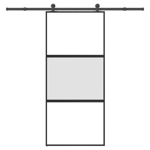 Skjutdörr med beslagset härdat glas och aluminium 90x205 cm