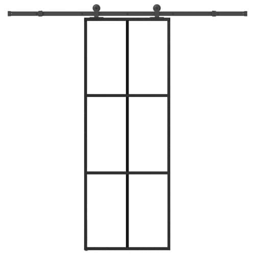 Skjutdörr med beslagset ESG glas och aluminium 76x205 cm