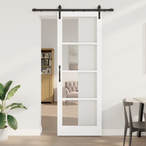 Skjutdörr med Tillbehör Set 'ORKDAL'Vit 83x232 cm