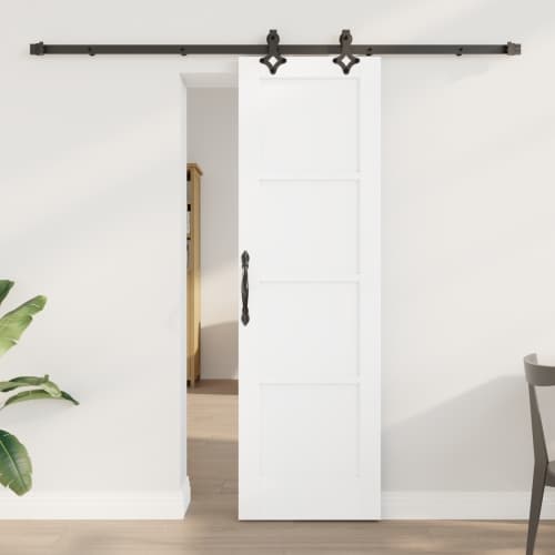 Skjutdörr med Hardware Set 'ORKDAL'Vit Solid Furu