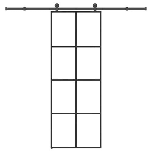 Skjutdörr med beslagset ESG glas och aluminium 76x205 cm