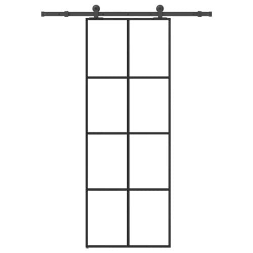 Skjutdörr med beslagset ESG glas och aluminium 76x205 cm