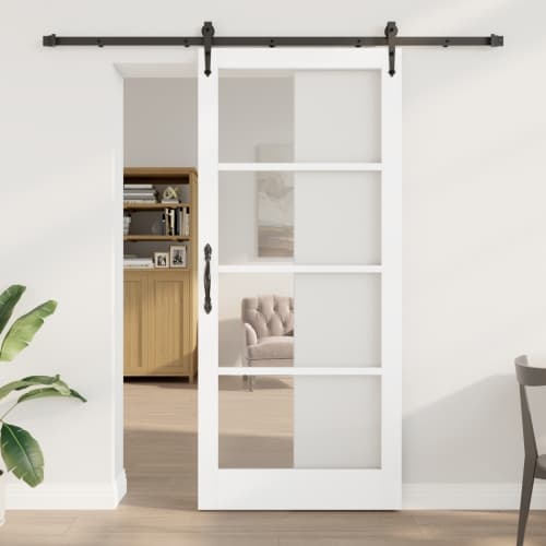 Skjutdörr med Hårdvarusats "ORKDAL" Vit 93x211 cm