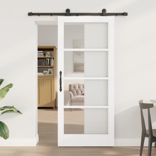 Skjutdörr med Hårdvaruuppsättning "ORKDAL" Vit 86x198.5 cm