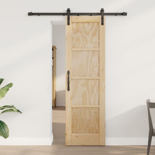 Skjutdörr med hårdvaruset 61x198,5 cm Solid Trä Furu