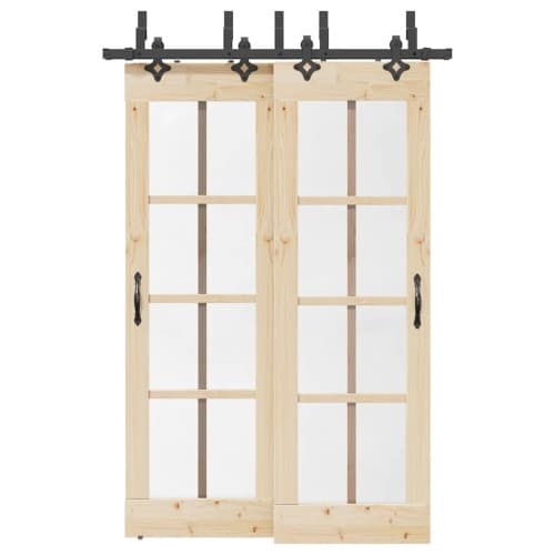 Skjutdörrsbeslag 152,5 cm stål svart