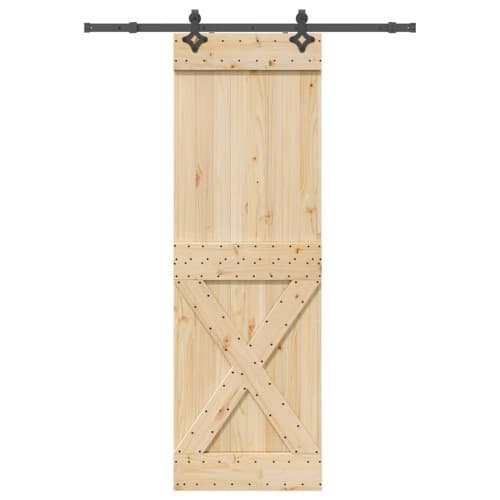 Skjutdörr med beslag 70x210 cm massiv furu
