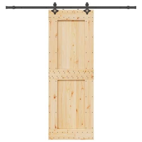 Skjutdörr med beslag 80x210 cm massiv furu
