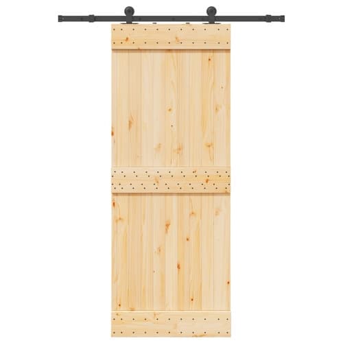 Skjutdörr med beslag 80x210 cm massiv furu