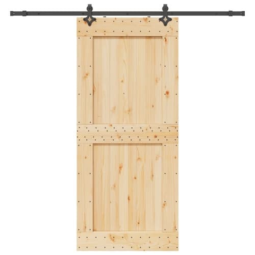 Skjutdörr med beslag 100x210 cm massiv furu