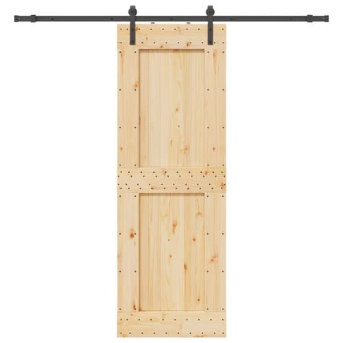 Skjutdörr med beslag 80x210 cm massiv furu
