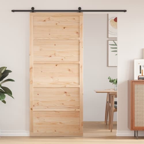 Solid Tall dörr Ljust trä Tallträ 90 x 2.5 x 208 cm Hållbar