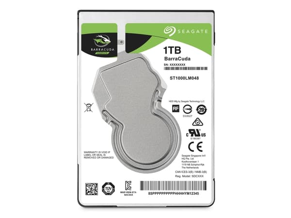 Seagate Guardian BarraCuda ST1000LM048 - Hårddisk - 1 TB - intern - 2,5" - SATA 6Gb/s - 5400 rpm - buffert: 128 MB