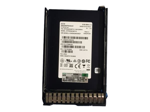 HPE Mixed Use - SSD - 240 GB - hot-swap - 2.5" SFF - SATA 6Gb/s - med HPE Smart Carrier