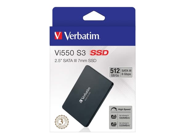 Verbatim Vi550 - SSD-levy - 512 GB - sisäinen - 2,5" - SATA 6Gb/s
