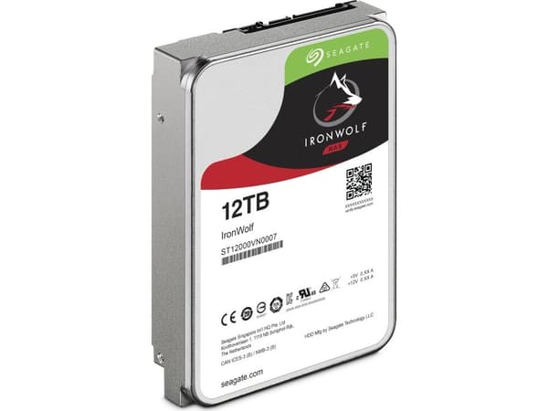 Seagate IronWolf ST12000VN0008 - Hårddisk - 12 TB - intern - 3,5" - SATA 6Gb/s - 7200 rpm - buffert: 256 MB