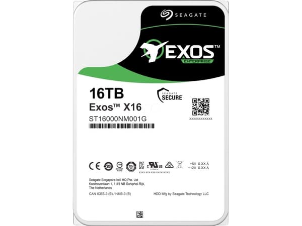 Seagate Exos X16 ST16000NM001G - harddisk - 16 TB - intern - SATA 6 Gb/s - 7200 rpm - buffer: 256 MB