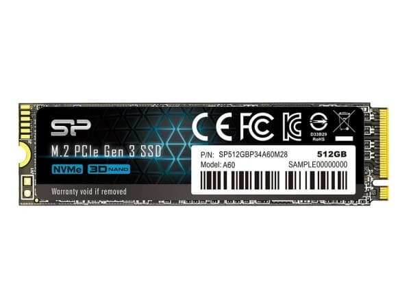 SILICON POWER P34A60 - SSD - 512 GB - inbyggd - M.2 2280 - PCIe 3.0 x4 (NVMe)