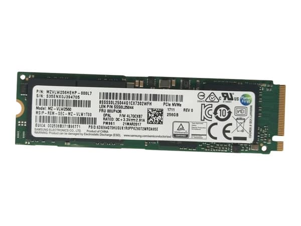 Lenovo - SSD - kryptert - 256 GB - intern - M.2 2280 - PCIe 3.0 x4 (NVMe) - TCG Opal Encryption - FRU, CRU - Tier 2