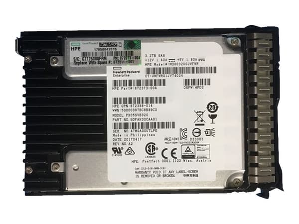 HPE Mixed Use - SSD - 3.2 TB - hot-swap - 2.5" SFF - SAS 12Gb/s - med HP SmartDrive Converter
