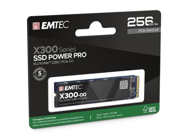 EMTEC Power Pro X300 - SSD - 256 GB - intern - M.2 2280 - PCIe 3.0 x4 (NVMe)