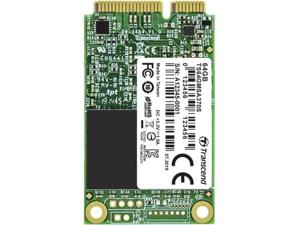 Transcend TS64GMSA370S, 64 GB, mSATA, 520 MB/s, 6 Gbit/s