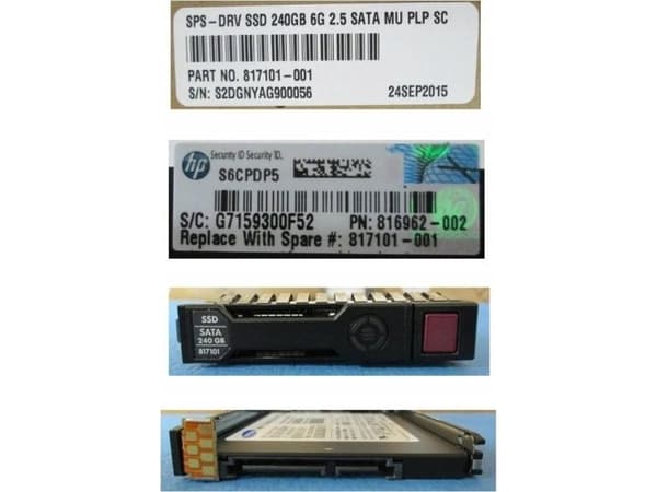 HPE Mixed Use-3 - SSD - 240 GB - hot-swap - 2.5" SFF - SATA 6Gb/s - med HPE Smart Carrier