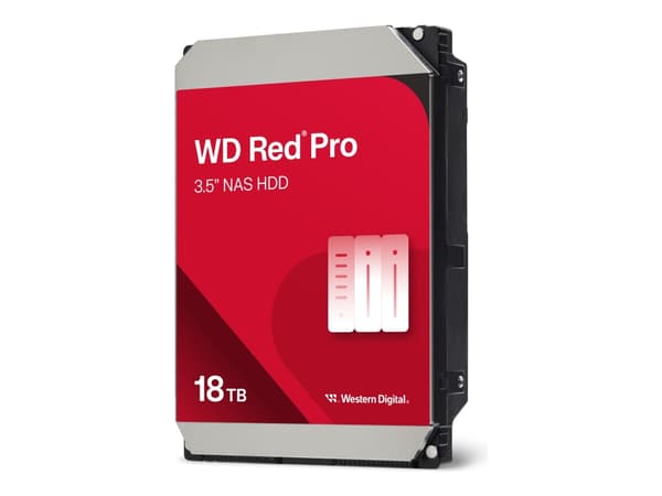 WD Red Pro WD181KFGX - Harddisk - 18 TB - intern - 3.5" - SATA 6Gb/s - 7200 rpm - buffer: 512 MB