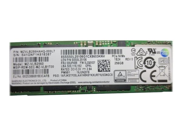 Samsung MZ-VLB2560 - SSD - krypteret - 256 GB - sisäinen - M.2 2280 - PCIe 3.0 x4 (NVMe) - TCG Opal Encryption - FRU, (CRU) - Tier 1