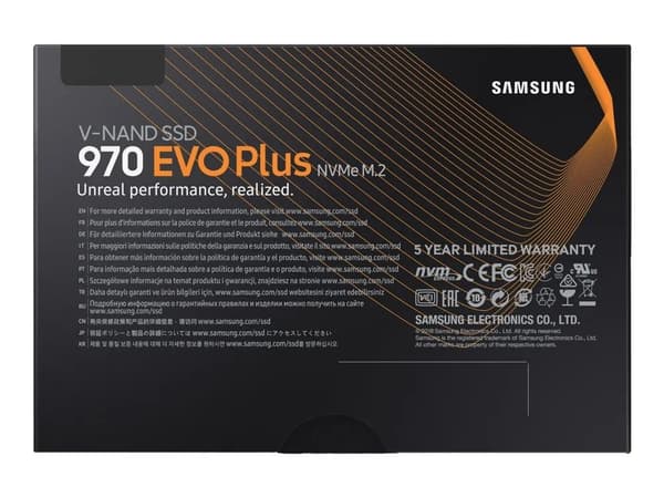 Samsung 970 EVO Plus MZ-V7S1T0BW - SSD - krypteret - 1 TB - sisäinen - M.2 2280 - PCIe 3.0 x4 (NVMe) - puskuri: 1 GB - 256-bittinen AES - TCG Opal-sa