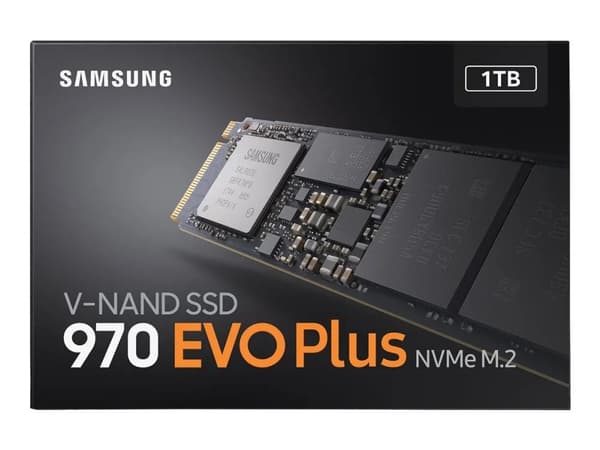 Samsung 970 EVO Plus MZ-V7S1T0BW - SSD - krypteret - 1 TB - sisäinen - M.2 2280 - PCIe 3.0 x4 (NVMe) - puskuri: 1 GB - 256-bittinen AES - TCG Opal-sa
