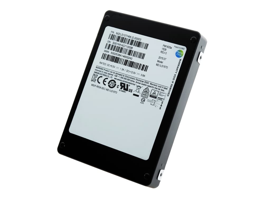 Samsung PM1633a, 15360 GB, 2.5", 1250 MB/s, 12 Gbit/s