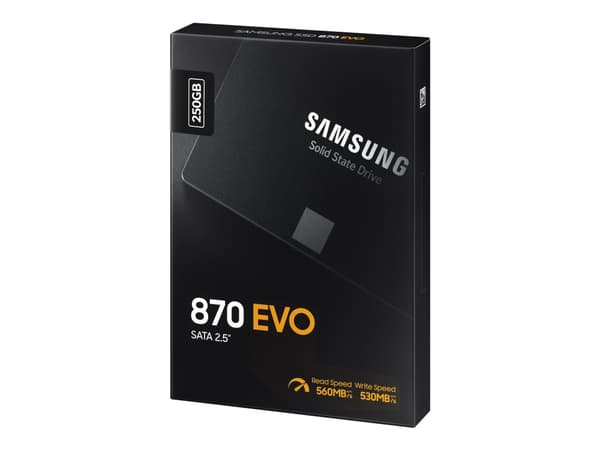Samsung 870 EVO MZ-77E250B - SSD - krypterat - 250 GB - inbyggd - 2.5" - SATA 6Gb/s - buffert: 512 MB - 256 bitars AES - TCG Opal Encryption