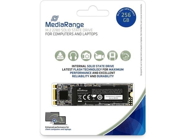 MediaRange MR1022, 256 GB, M.2, 545 MB/s, 6 Gbit/sek.