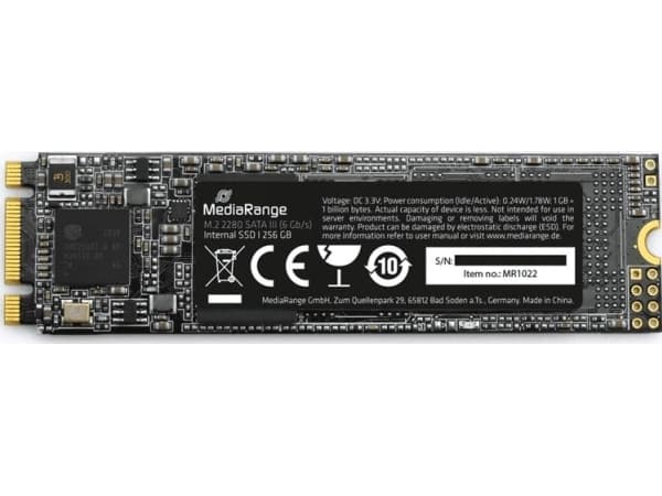 MediaRange MR1022, 256 GB, M.2, 545 MB/s, 6 Gbit/sek.