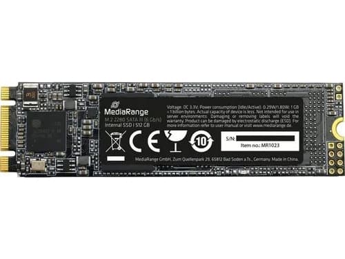 MediaRange MR1023, 512 GB, M.2, 535 MB/s, 6 Gbit/s.