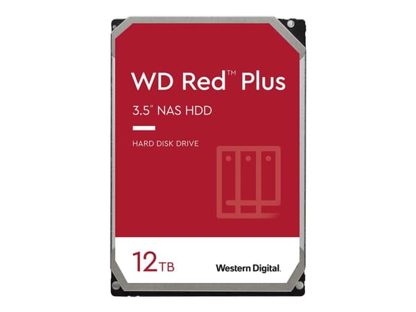 WD Red Plus NAS Hard Drive WD120EFBX - Harddisk - 12 TB - intern - 3.5" - SATA 6Gb/s - 7200 rpm - buffer: 256 MB