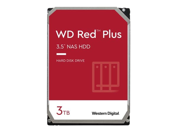 WD Red Plus NAS Hard Drive WD30EFZX - Harddisk - 3 TB - intern - 3.5" - SATA 6Gb/s - 5400 rpm - buffer: 128 MB