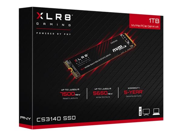 PNY XLR8 CS3140 - SSD - 1 TB - inbyggd - M.2 2280 - PCIe 4.0 x4 (NVMe) - 256 bitars AES