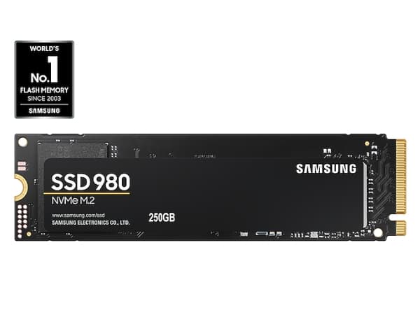 Samsung 980 MZ-V8V250BW - Solid State Drive - krypteret - 250 GB - intern - M.2 2280 - PCI Express 3.0 x4 (NVMe) - 256-bit AES - TCG Opal Encryption