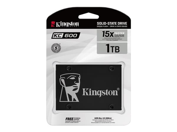 Kingston KC600 - SSD - krypterat - 1024 GB - inbyggd - mSATA - SATA 6Gb/s - 256 bitars AES - TCG Opal Encryption, Self-Encrypting Drive (SED)