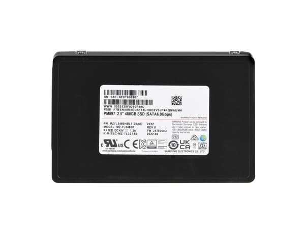 Samsung PM897 MZ7L3480HBLT - SSD - 480 GB - inbyggd - 2.5" - SATA 6Gb/s
