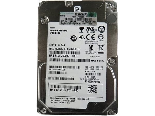 Hewlett Packard Enterprise EH0600JEDHE Interne Festplatte 3.5" 600 GB SAS (EH0600JEDHE)
