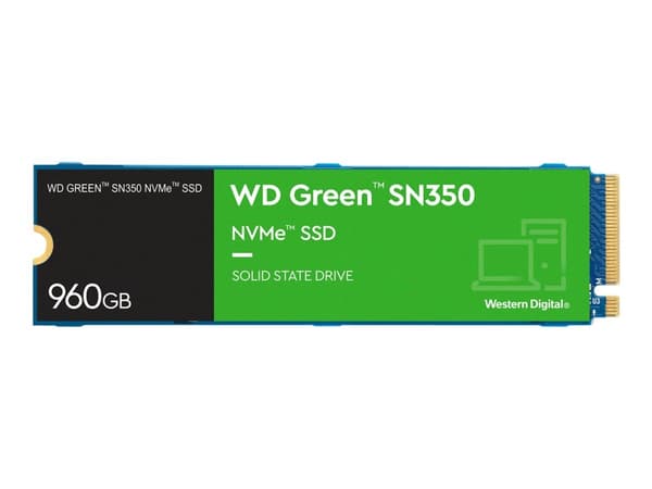 WD Green SN350 NVMe SSD WDS960G2G0C - SSD - 960 GB - inbyggd - M.2 2280 - PCIe 3.0 x4 (NVMe)
