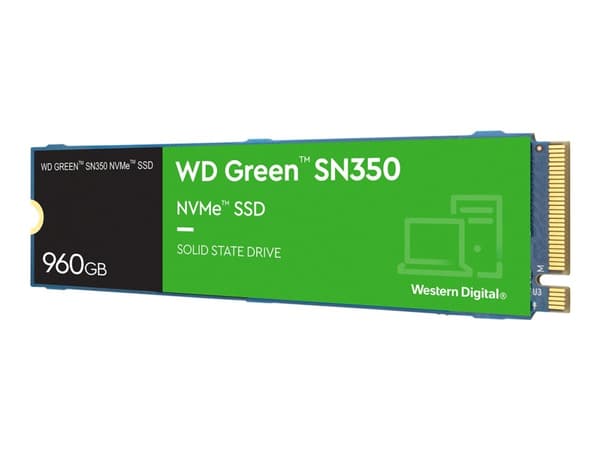 WD Green SN350 NVMe SSD WDS960G2G0C - SSD - 960 GB - inbyggd - M.2 2280 - PCIe 3.0 x4 (NVMe)